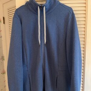 T by Talbots Heavyweight Mock-Neck Blue Sweatshirt Jacket Sz 2X